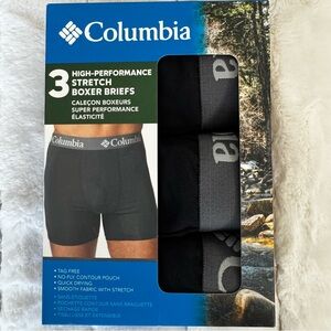 Columbia Men's Small Solid Black  Stretch Boxer Briefs - 3 Pack